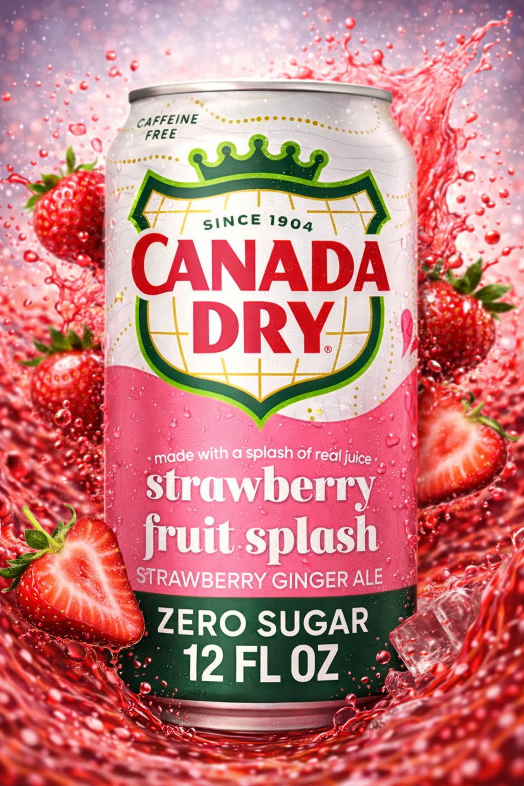 Canada Dry Fruit Splash Strawberry Ginger Ale Zero - Vintage Soda Company